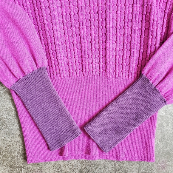 Lida Baday Silk Cashmere Italy Vibrant Magenta Plum Fine Sweater  XS? - Picture 7 of 10